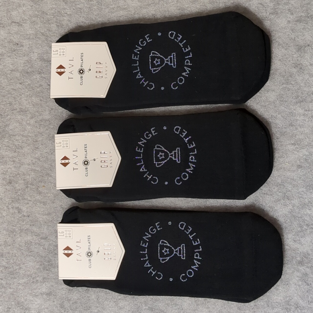Tavi club pilates grip savvy Lot Of  3 socks evergreen challenge W Sz L NWT